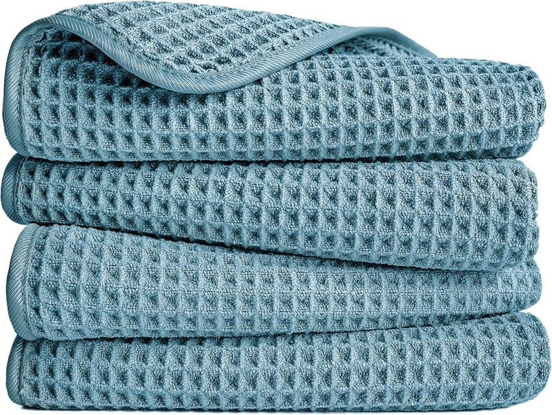 Polyte 430 GSM Microfiber Lint Free Hand Towel, 16 x 30 in, 4 Pack (Waffle Weave) - Image 1